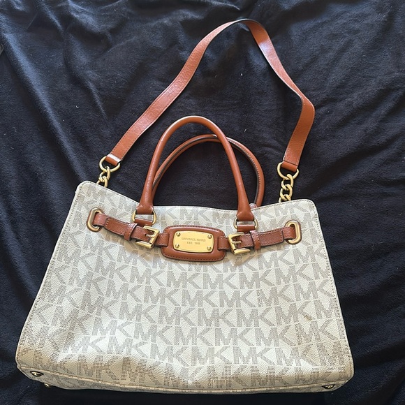 Michael Kors Hamilton Signature tote shoulder bag vanilla - Picture 1 of 8